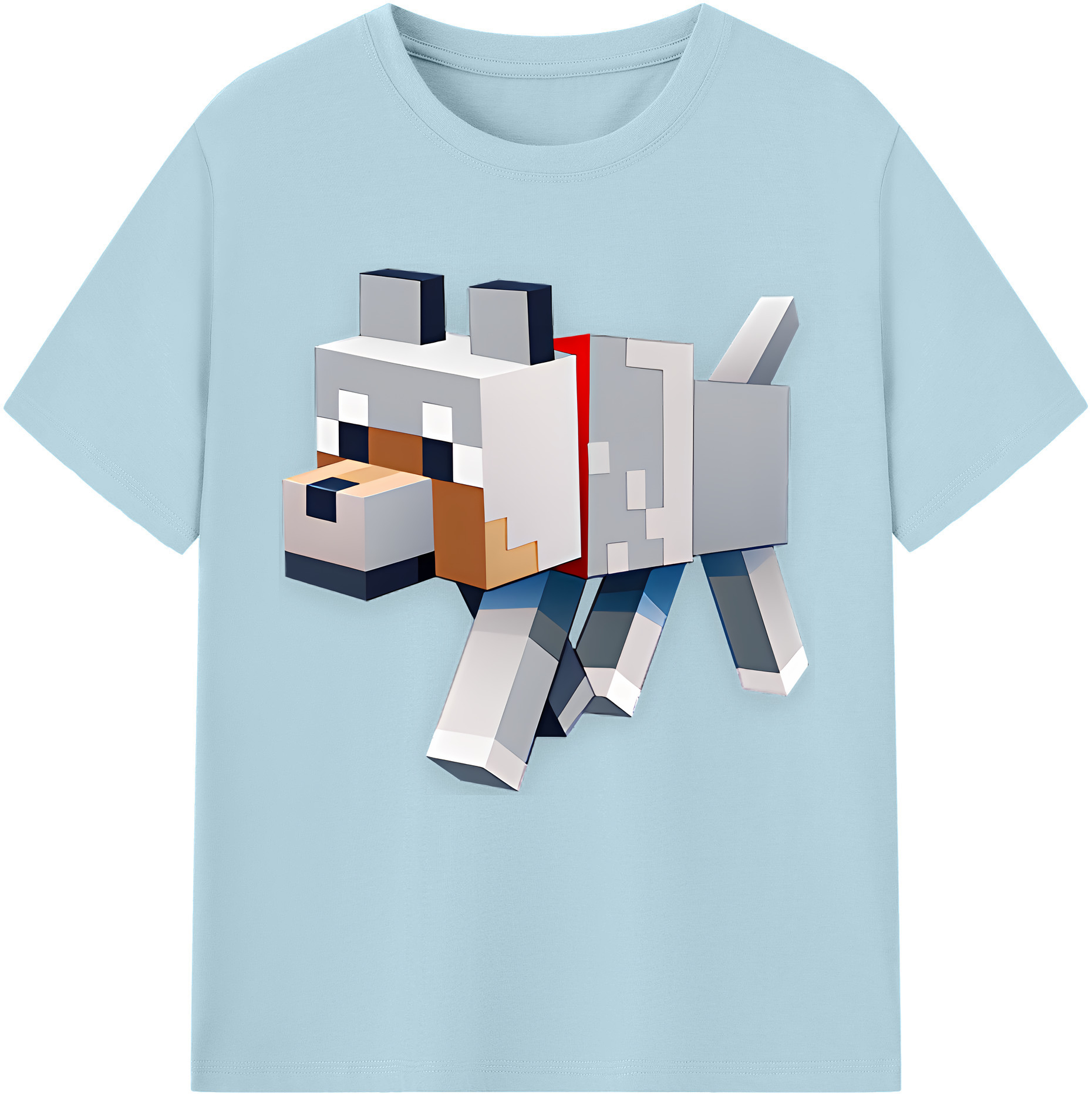 （画像用） マインクラフト ブロックの世界 Minecraft MC Block world 綿100％半袖Tシャツ（フロントプリント）